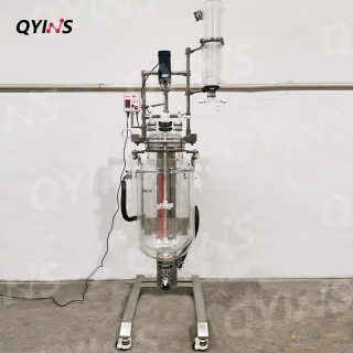 升降雙層玻璃反應釜換熱器進料-100L、150L、200L